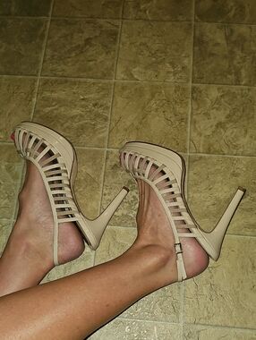 Nude Patent Leather Platform Sandal